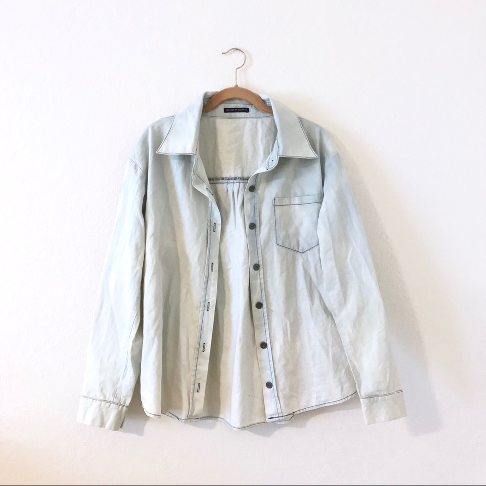 brandy melville long sleeve button up top